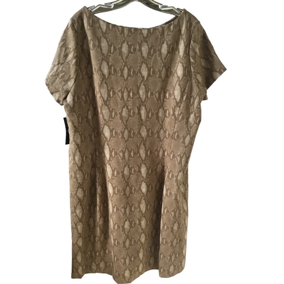 Lauren Ralph Lauren New Python Snake Print Bateau Neck Dress New Size 2X - Picture 2 of 5